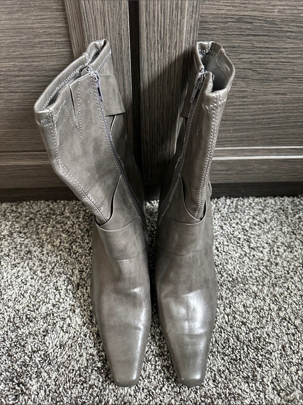 Fashion Bug Gray Mid-Calf Pointed Toe Boots